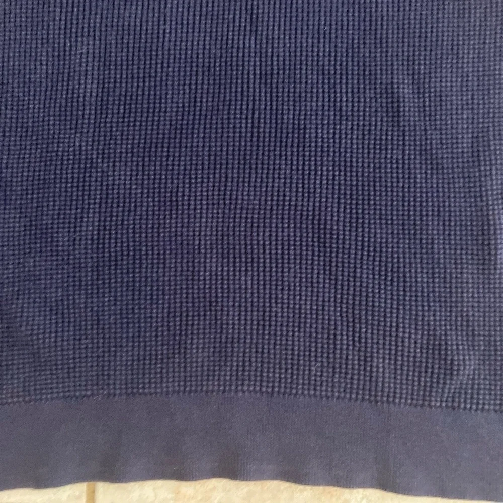 L.L.Bean Sweater Womens Size 3X Plus Navy Blue Waffle Knit Crewneck Long Sleeve - Picture 6 of 8